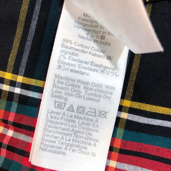 J. Crew Black Tartan Long Sleeve Shift Dress - Picture 9 of 12